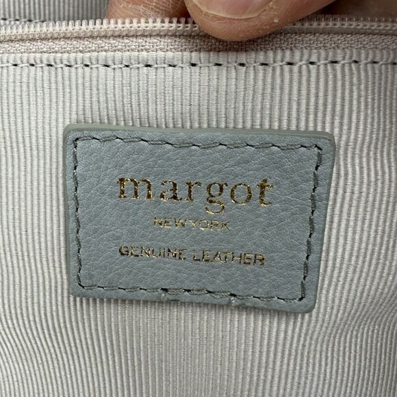 Margot New York Gabi Maxi Hobo Gray Suede Leather Shoulder Bag Top Zip Purse - Picture 14 of 16